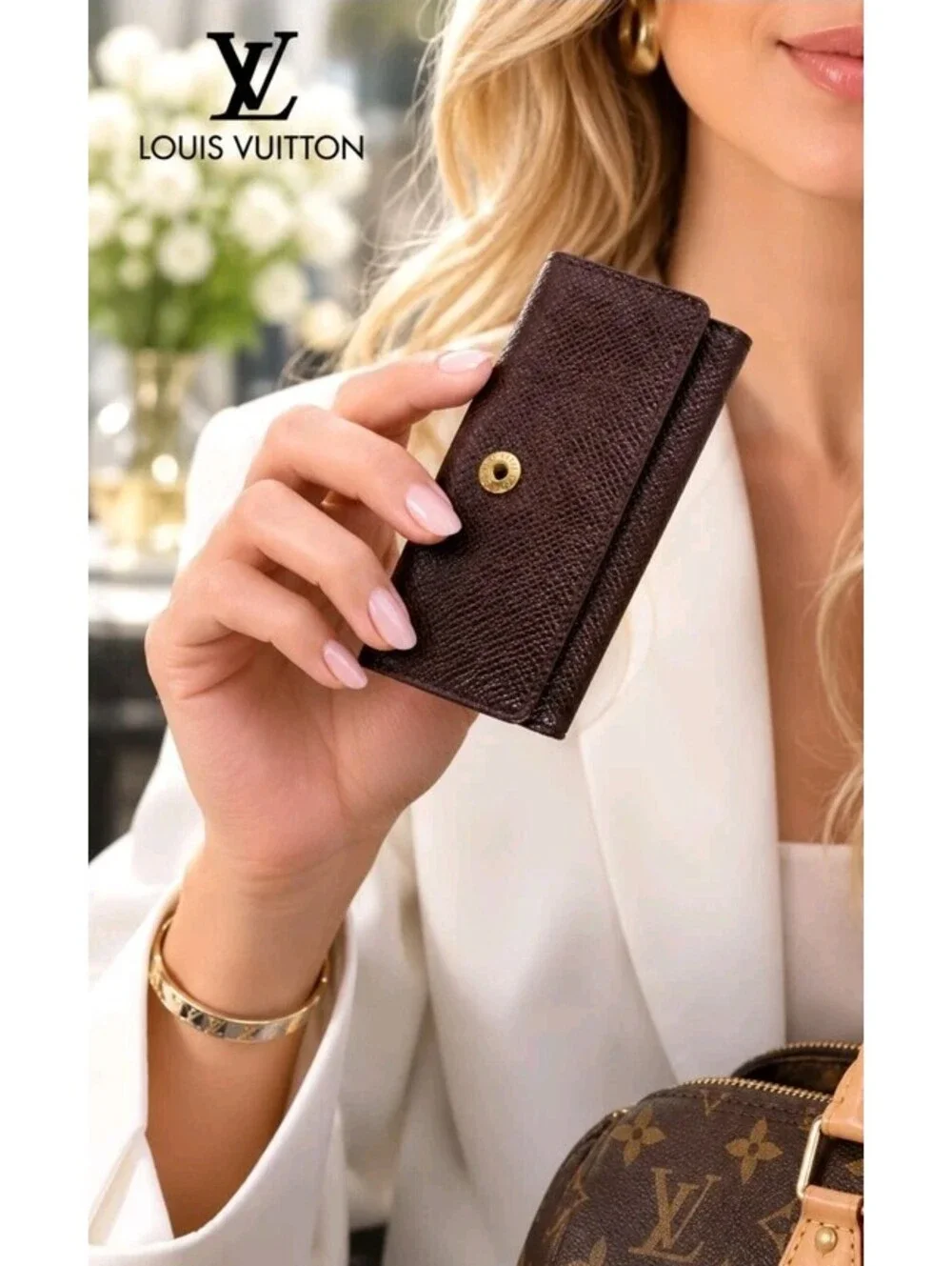 Louis Vuitton Brown Vintage 4 Epi Key Holder